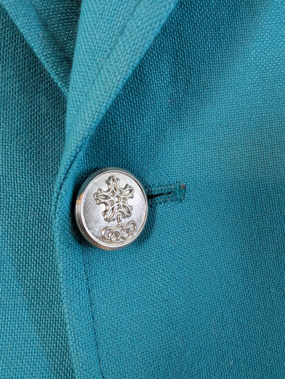 1988 XV Olympic Winter Games - Teal Men's Blazer with Olympic Embroidered Logo - Picture 3 of 16